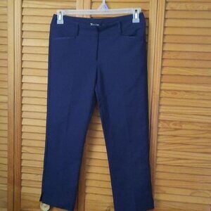 7th Avenue New York & Company Design Studio Navy Tuxedo Dress Pants Size 2.